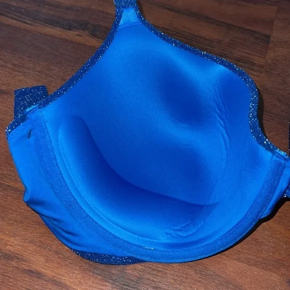 VS Swim Shimmer Icon Push-Up Bikini Top size 36DDD blue sparkle underwire - Picture 11 of 13